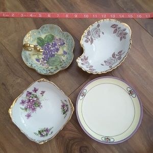 Vintage Dishes with Floral Print Design
